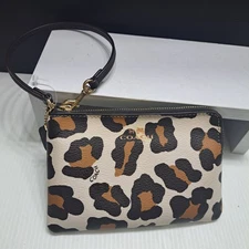 Coach Leopard Print Wristlet Small Wallet