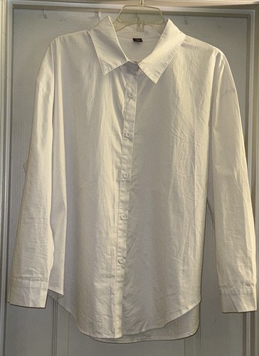 SHEIN Clasi Button-Up Longline Curved Hem Shirt