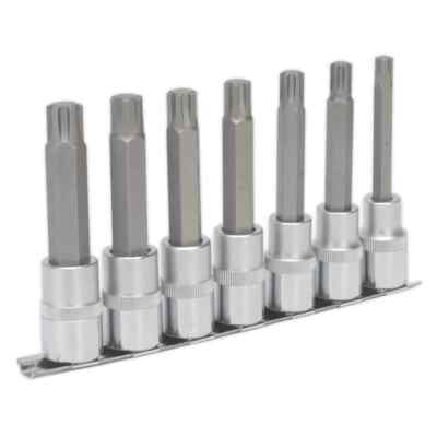 Sealey Ribe Socket Bit Set 7pc 1/2''Sq Drive 100mm Garage Workshop DIY