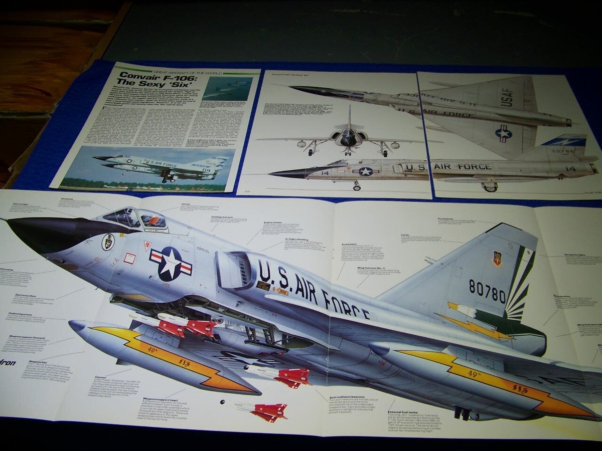 CONVAIR F-106 DELTA DART..CUTAWAY/POSTER/3-VIEWS/SPECS