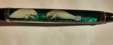 Vintage Florida Floaty Pen Moving Manatee Water Sea Cow Animal With Extra Pen