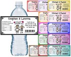WEDDING FAVORS WATER BOTTLE LABELS Waterproof ~ Glossy ~  ANY COLOR