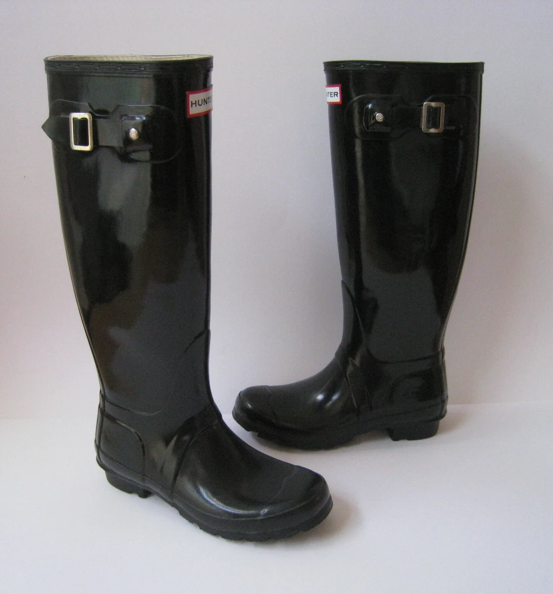 Hunter black rubber boots cheap