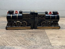 Antique bookends, Japan, train and truck
