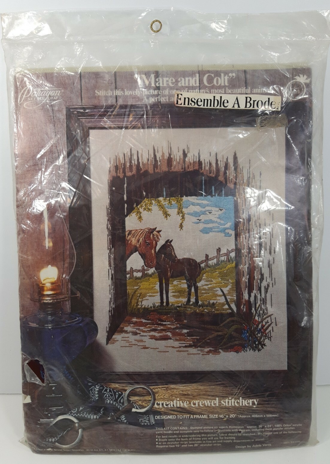 Kit De Broderie Vintage Paragon Needlecraft Années 70 – Repose II Crewel Stitchery 0316 Neuf
