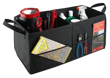 Car Trunk Organizer, Black - Easily Secure and Organize Loose Items in Trunk.
