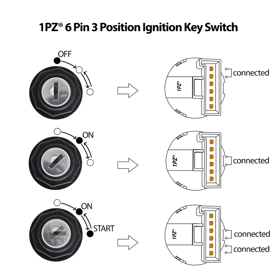 3 Pos Ignition Key Switch 4012165 4011002 For Polaris General Brutus Magnum - Image 4 of 4