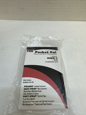Nsi Pocket Pal WMB-3 Pressure Sensitive Wire Markers Numbers 0-45