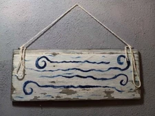 'Just Breathe' Artist Painted Barnwod Sign 28.5 Inches by 11 Inches Boho Rustic