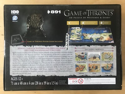 Game of Thrones Puzzle Of Westeros & Essos 4d Cityscape Puzzle NEW