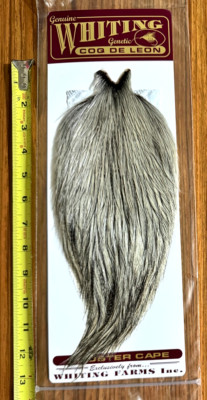 Whiting Coq De Leon Cream Badger Rooster Cape, Neck, Fly Tying