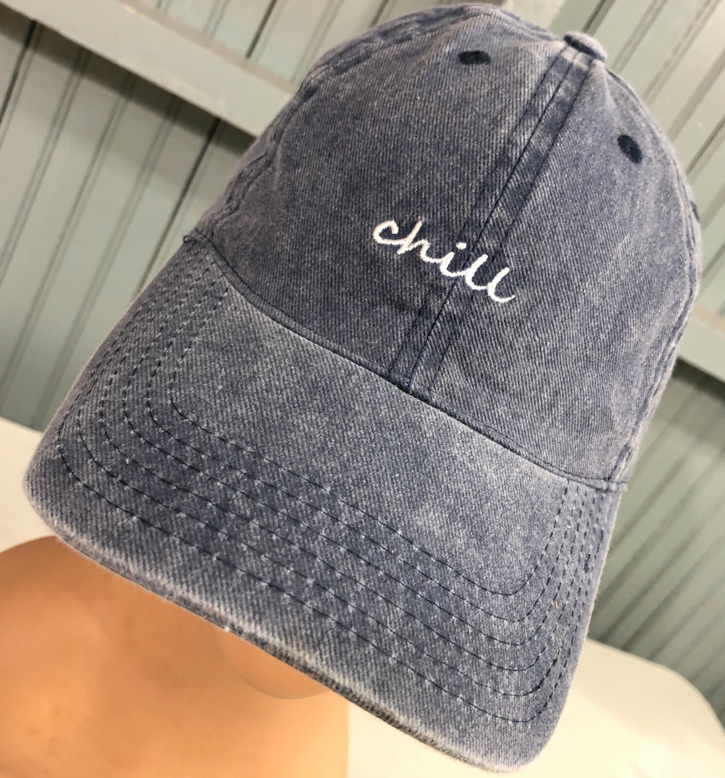 Gray Chill Script Strapback Baseball Hat Cap - image 1