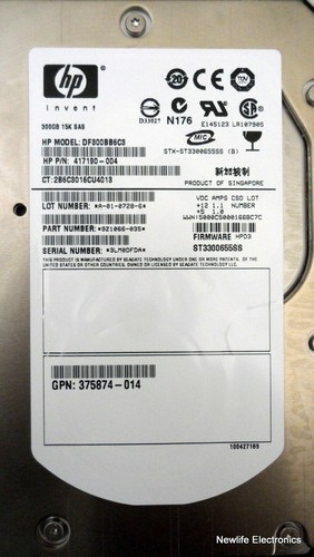 HP ST3300655SS 300GB 15,000 RPM 3 Gbps 3.5 in. SAS HDD 417190-004 DF300BB6C3 - Picture 3 of 5