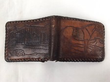 Vintage Distressed Tooled Leather Western Bifold Wallet HD29 