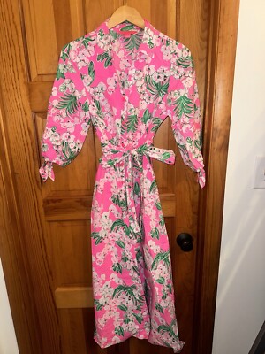 EUC Lilly Pulitzer Amrita Sleeve Cotton Shirt Dress Worth A Look Pink sz 6  | eBay