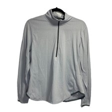 Under Armour 1/4 Zip Pullover Women s XL Gray Heat Gear Fitted Gym Training Golf