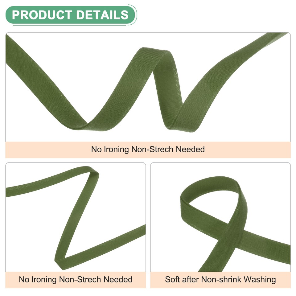 Double Fold Bias Tape 1/2 Inch 55 Yards for Sewing/Seaming/DIY [Dark