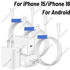 Fast Charger USB C Type C Cable Cord For iPhone 15 16 Pro Max Plus iPad Samsung