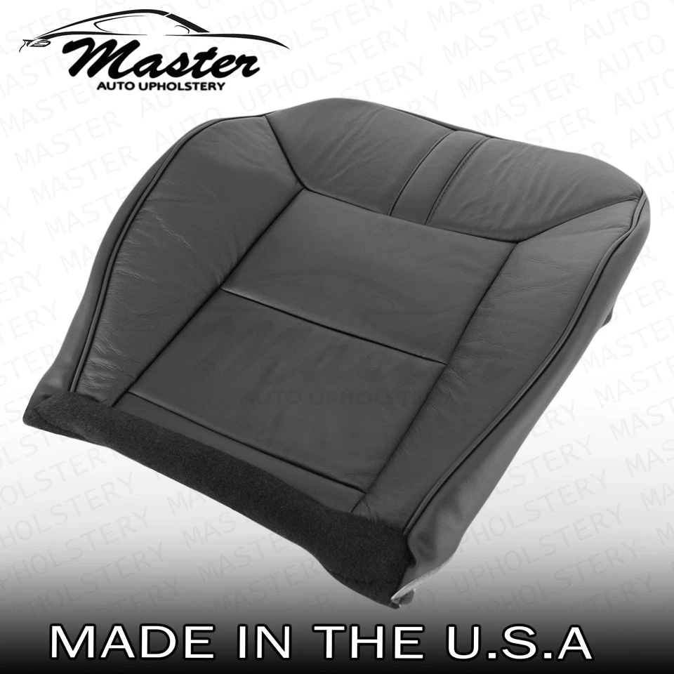 Fits 2008 2009 Hummer H2 Driver & Passenger Bottom Black Leather Seat Covers Foto 4 de 4