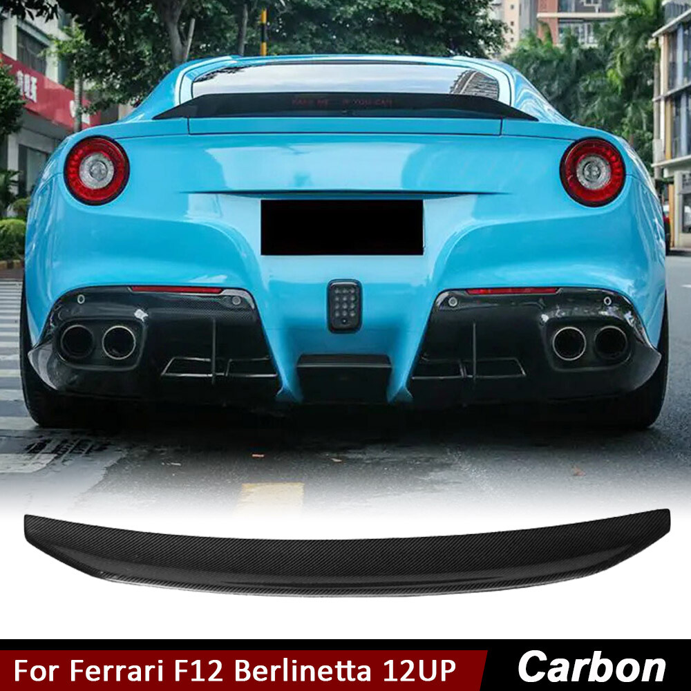 For Ferrari F12 Berlinetta 2012UP REAL CARBON FIBER Rear Trunk Spoiler Boot Wing