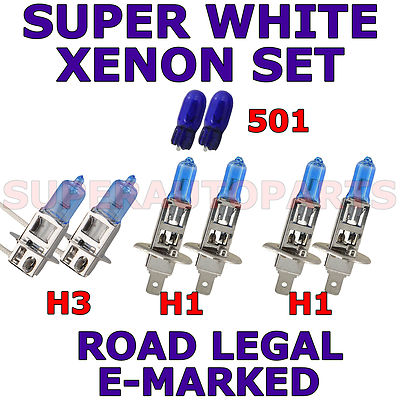 FITS ALFA ROMEO 164 1993-1998 SET H3 H1 501 HALOGEN XENON EFFECT LIGHT BULBS