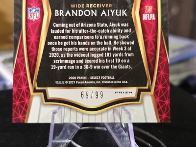 2020 Panini Select Light Blue Premier Level #166 Brandon Aiyuk RC