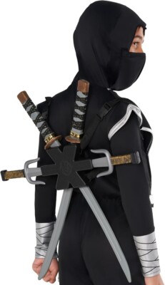 Ninja Schwert Mit Rückenscheide Waffen Set Kinder Doppelschwert für Ninja Kostüm