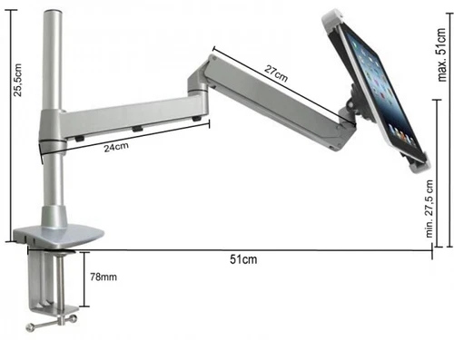 Table Mount Holder Swivel Arm Flexible Stand with Table Clamp for Tablet PC