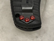 Red Stainless Steel T6 Torx Screw For Benchmade Volli 1000001 Pocket Clip - 3pcs