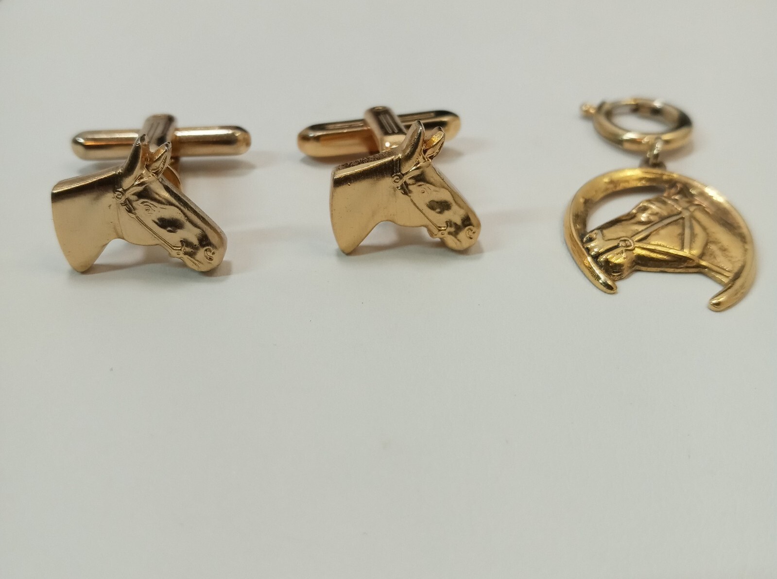 Boutons De Manchette Vintage Hickok - Or Et Noir Avec Monogramme S - Occasion - Pour Homme