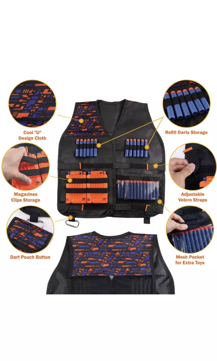 Kids Tactical Vest Kit Adapté Aux Pistolets Nerf Avec Des