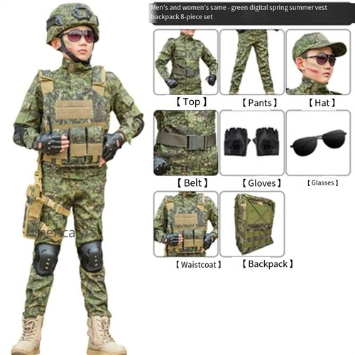 Children's Camouflage Suit Special Forces Summer Camp Military Training Uniform - Picture 31 of 32