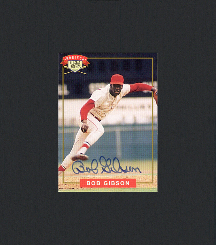 Signed Baseball Card Bob Gibson Signed Baseball Autograph - 1994