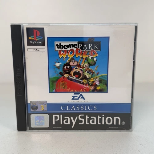 Sony PS1 Theme Park World Black Label Version With Manual & Case