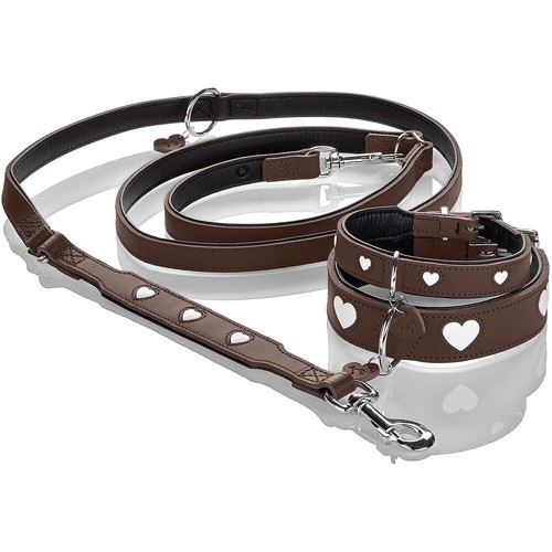 Collar HUNTER Love marrón collar de cuero collar de perro cuero corazones - Imagen 7 de 96