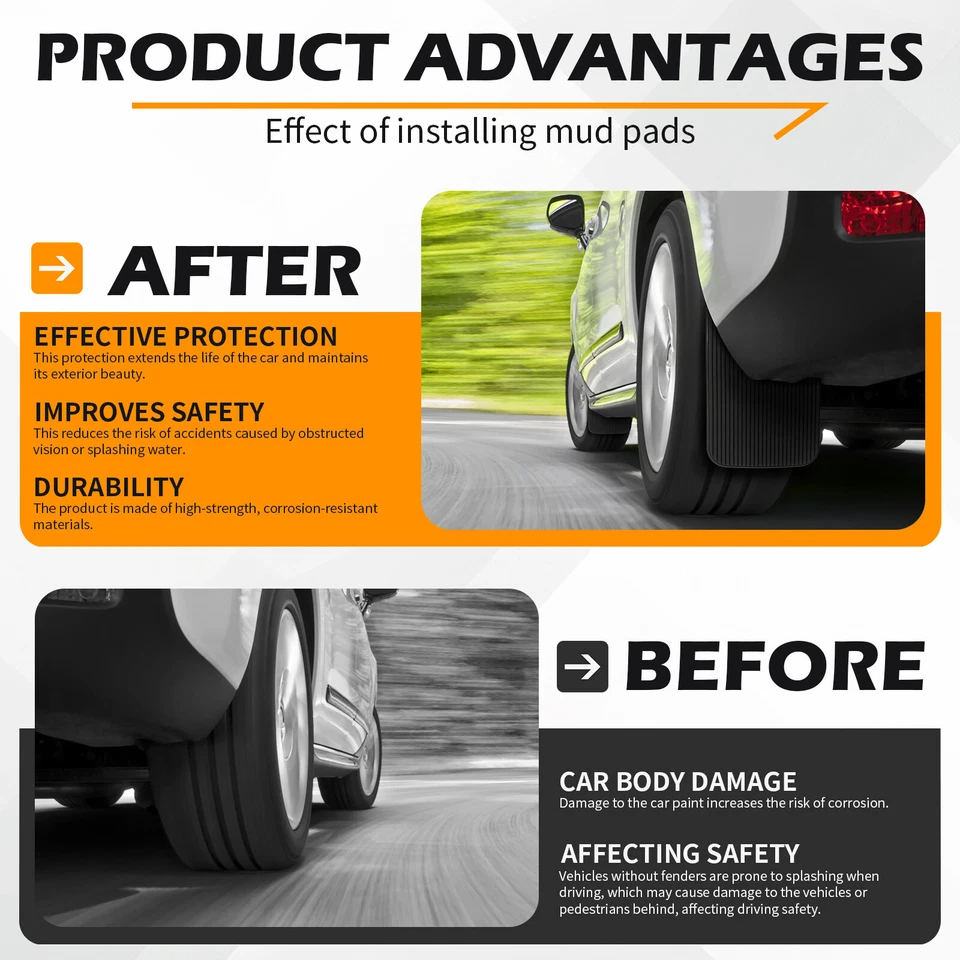 4x For Iveco Daily Front Rear Mud Flaps Guard Splash Guards Shield Mudguards - Image 3 of 4