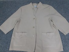 Blair Womens Blazer Large Beige three-button lightweight