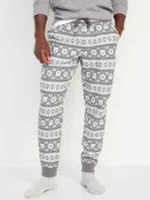 NWT Old Navy Gray Polar Bear Flannel Jogger Pajama Pants Sleep Lounge Men Large