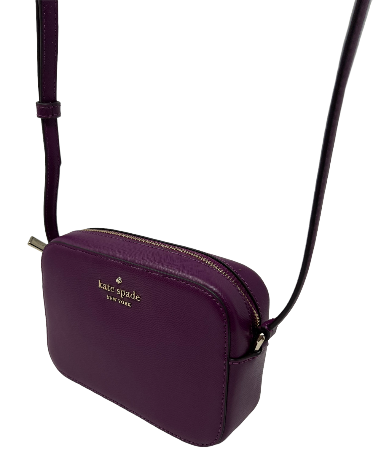 Kate Spade Staci Mini Camera Bag Saffiano Leather Plum Pie Crossbody
