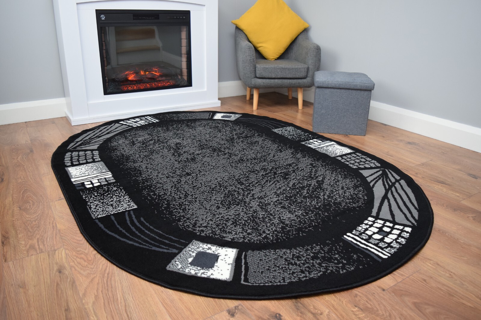 New Oval Modern Mat Traditional Designs Large Living Room Round Rug