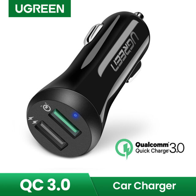 Ugreen Fast Car Charger Adapter 30w 5 4a Dual Usb Qc 3 0 For Iphone 8 X Samsung For Sale Online Ebay