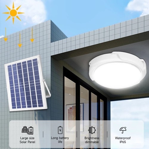 Plafoniera a led 200w circolare con sensore pannello solare 6500K FO-11-05 - Foto 2 di 4