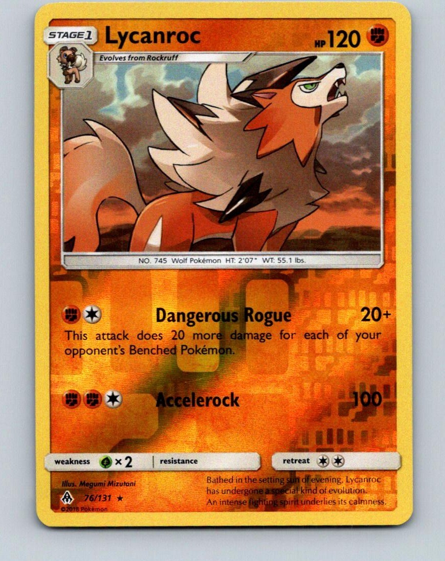 Lycanroc 76/131 Rare Forbidden Light Pokemon Reverse Holo Near Mint