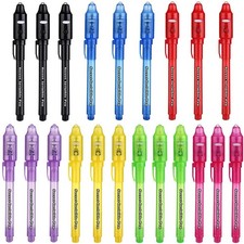 Invisible Ink Pen 21Pcs with UV Light Magic Marker for Secret Messages, Writi...