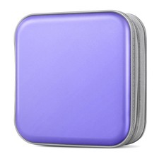 Bivisen CD Case, 40 Capacity Hard Plastic DVD Case 40 Capacity, Light Purple