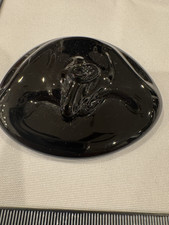 Glossy Black Small Pebbles Backflow Incense Cone Burner Holder Base