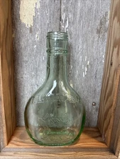 Almaden Vineyards Pony Aqua Green Glass 187ml Vintage 6 1/8" Wine Bottle 1980s