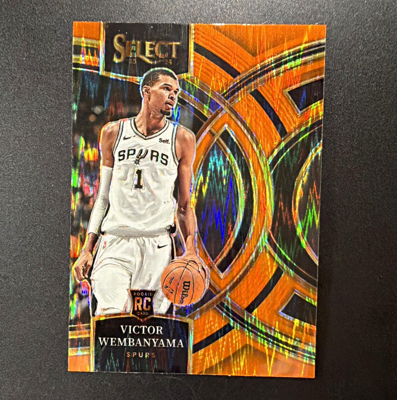 Panini 2023-24 Select Victor Wembanyama Spurs Premier Orange Flash Prizm RC #121