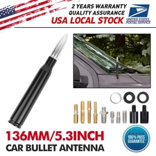 MODIGT Genuine 5.3inch Silver Black Bullet Antenna 50CAL For Jeep Wrangler JK JL