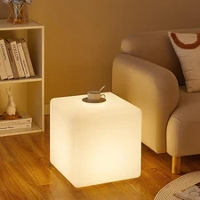 15-in LED Cube Chair Lights, 16 RGB Colors Changing Light Up Cubes w/Remote, ...